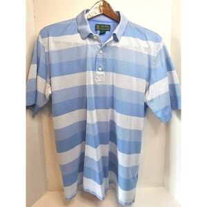 Brooks Brothers St Andrews Links Golf Polo Shirt‎ Mens SZ L Toal Blue Striped
